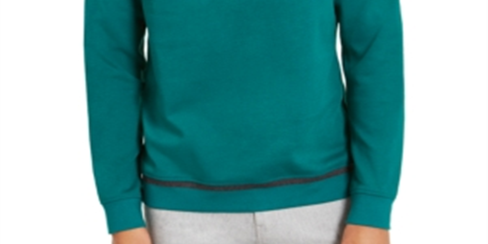 Alfani Men's Knit Long Sleeves Crew Sweatshirt Green Size Medium