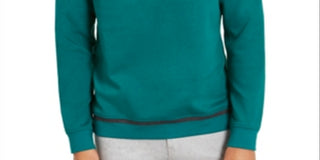 Alfani Men's Knit Long Sleeves Crew Sweatshirt Green Size Medium