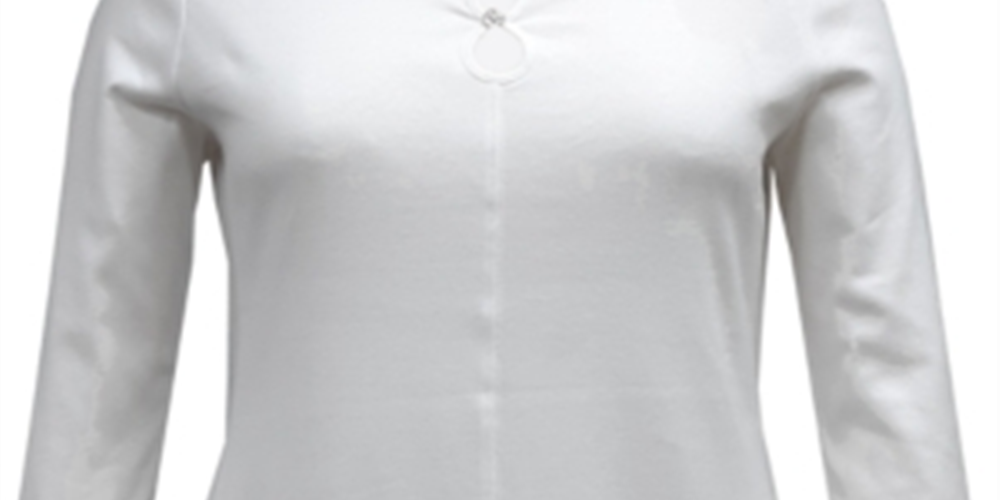 Karen Scott Women's Cotton Triple Keyhole Top White Size Small