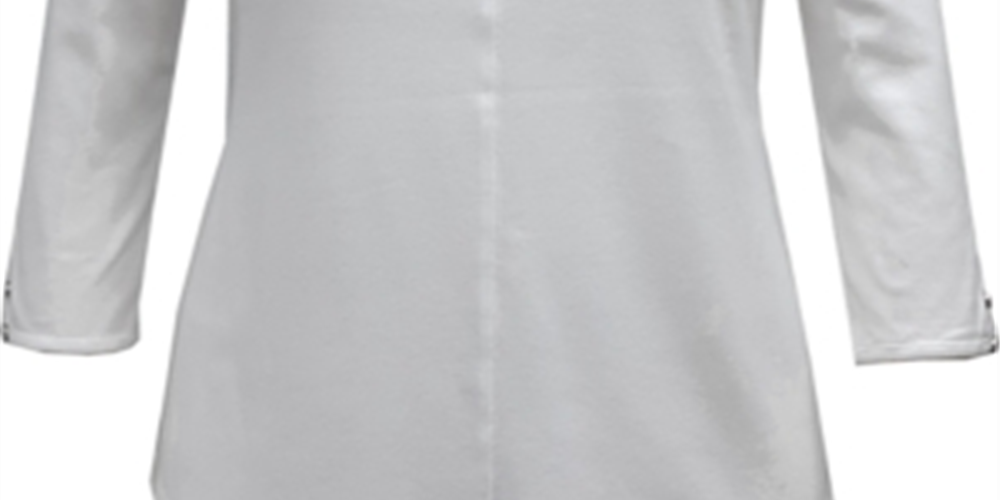 Karen Scott Women's Cotton Triple Keyhole Top White Size Small