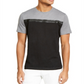 INC International Concepts Men's Colorblock Faux Leather Studded Tee Gray Size Small