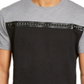INC International Concepts Men's Colorblock Faux Leather Studded Tee Gray Size Small