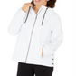 Calvin Klein Women's Performance Hooded Side Snap Jacket White Size Medium