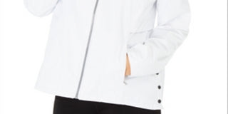 Calvin Klein Women's Performance Hooded Side Snap Jacket White Size Medium