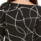 Alfani Women's Printed Ruched Top Black Size Small