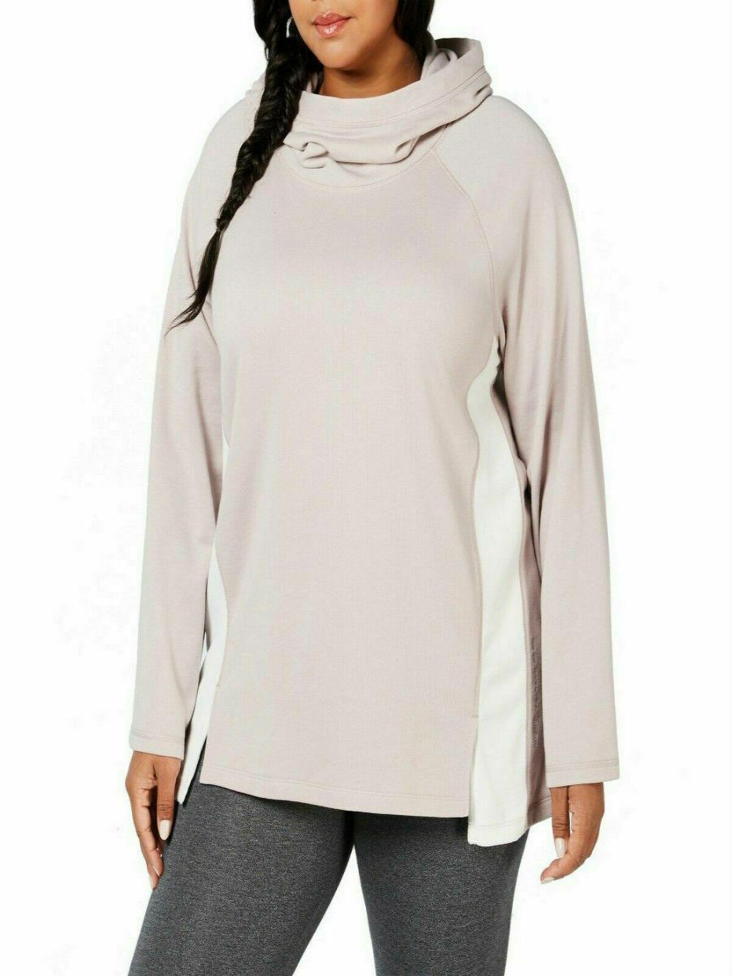Calvin Klein Women's Performance Cowl Neck Hoodie Pullover Purple Size Medium