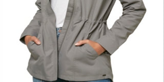 O'Neill Women's Gayle Hooded Water Resistant Windbreaker Jacket Gray Size X-Small