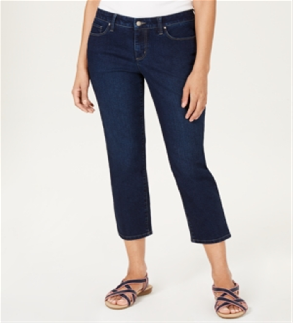 Charter Club Women's Tummy Control Bristol Capri Jeans Blue Size 6