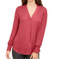 Alfani Women's V Neck Top Red Size XX-Large