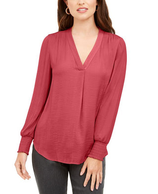 Alfani Women's V Neck Top Red Size XX-Large