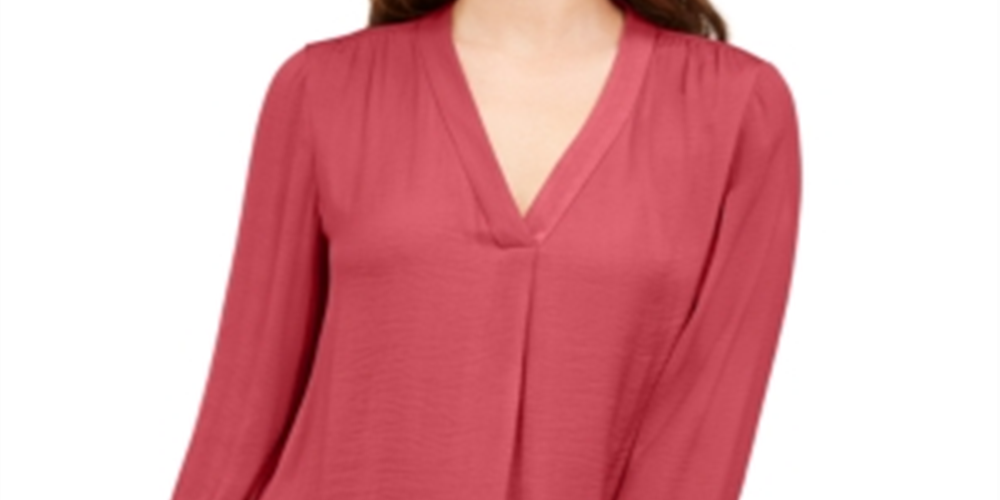 Alfani Women's V Neck Top Red Size XX-Large