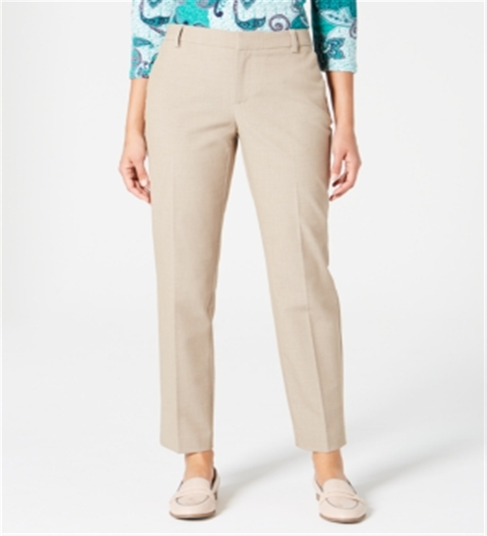 Charter Club Women's Slim Fit Ankle Pants Brown Size 10