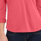 Charter Club Women's Supima Cotton Split Neck Top Red Size Large