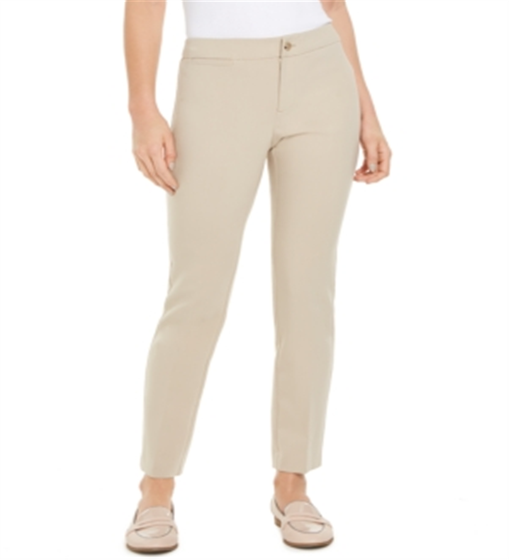 Charter Club Women's Straight Leg Relaxed Dress Pants Brown Size 10