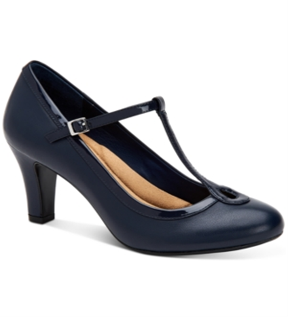 Giani Bernini Women's Varinaa T-Strap Pumps -Navy Size 11 M