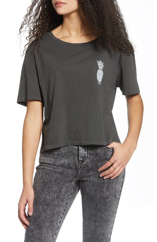 Billabong Women's Aloha Graphic Tee Grey Size X-Small