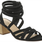 XOXO Women's Eden Dress Heels Faux Suede Strappy Black Size 8.5