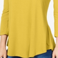JM Collection Women's Scoop Neck Top Yellow Size Small