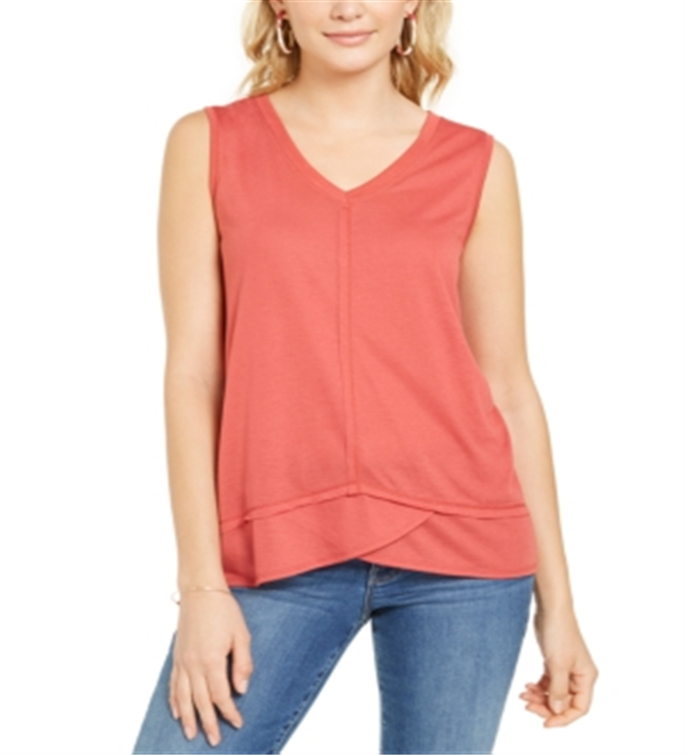 Style & Co Women's High Low Tank Top Red Size Small