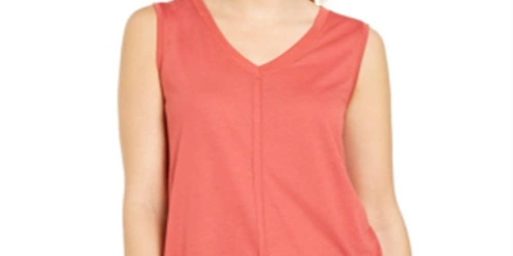 Style & Co Women's High Low Tank Top Red Size Small