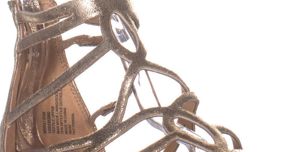 Material Girl Women's Sira1 Fabric Open Toe Casual Gladiator Sandals GoldSize 7 M