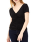 INC International Concepts Women's Ruched T-Shirt Black Size X-Small