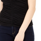 INC International Concepts Women's Ruched T-Shirt Black Size X-Small