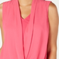 Alfani Women's Sleeveless Draped Front Top Pink Size Petite L