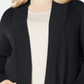 JM Collection Women's Plus Button Sleeve Flyaway Cardigan Sweater Black Size 1X