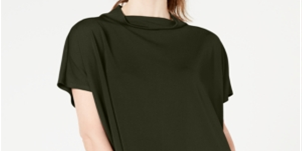 Alfani Women's Cowl Mock Neck Top Green Size Petite XL