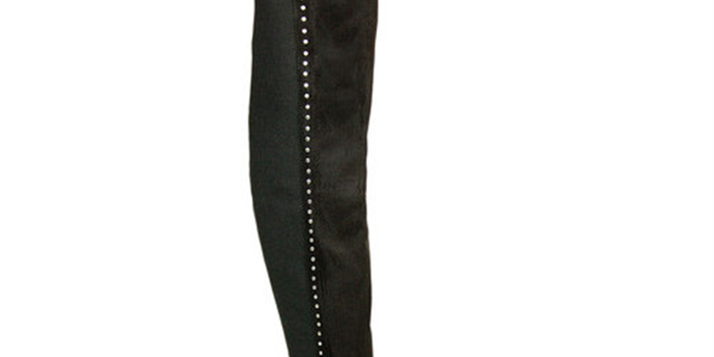 Seven Dials Women's Nicki Fabric Pointed Toe Over Knee Fashion Boot Black Size 6.0