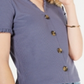 American Rag Junior's Button TrimRuffle Top Blue Size Large
