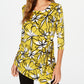 Alfani Women's 3/4 Sleeve Blouse Top Yellow Size Petite Large