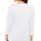 Karen Scott Women's Dot Print Top White Size Petite Large