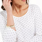 Karen Scott Women's Dot Print Top White Size Petite Large