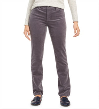 Charter Club Women's Lexington Tummy Control Corduroy Pants Gray Size 16X4.5