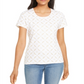 Karen Scott Women's Glitter Printed Top -White Size L