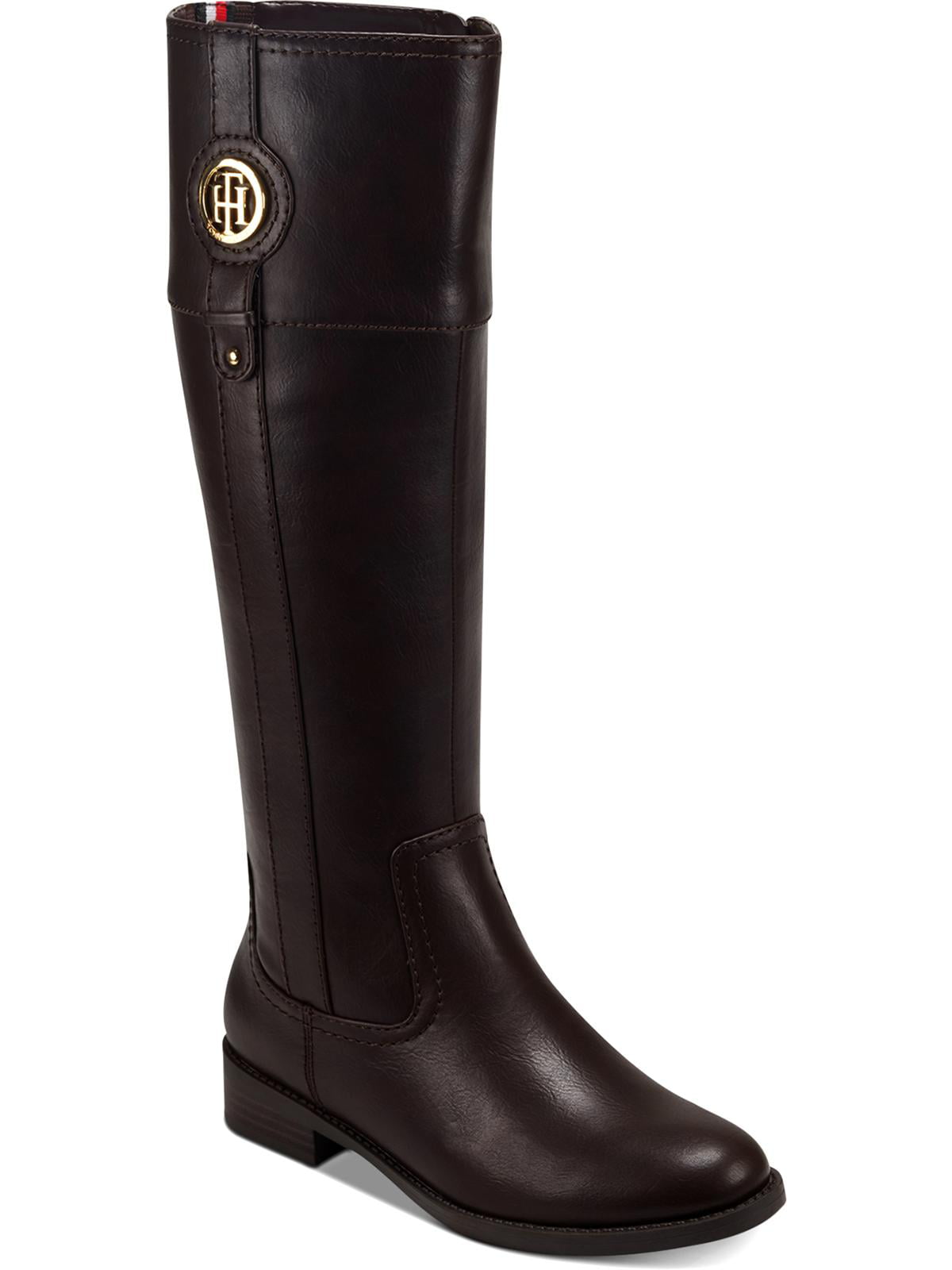 Tommy Hilfiger Women's Imina Faux Leather Knee High Riding Boots Brown Size 7 M