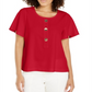Alfani Women's Button Front Flutter Sleeve Top Red Size Petite L