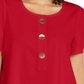 Alfani Women's Button Front Flutter Sleeve Top Red Size Petite L