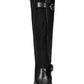 Karen Scott Women's Ulee Faux Leather Knee High Riding Boots Black Size 8M