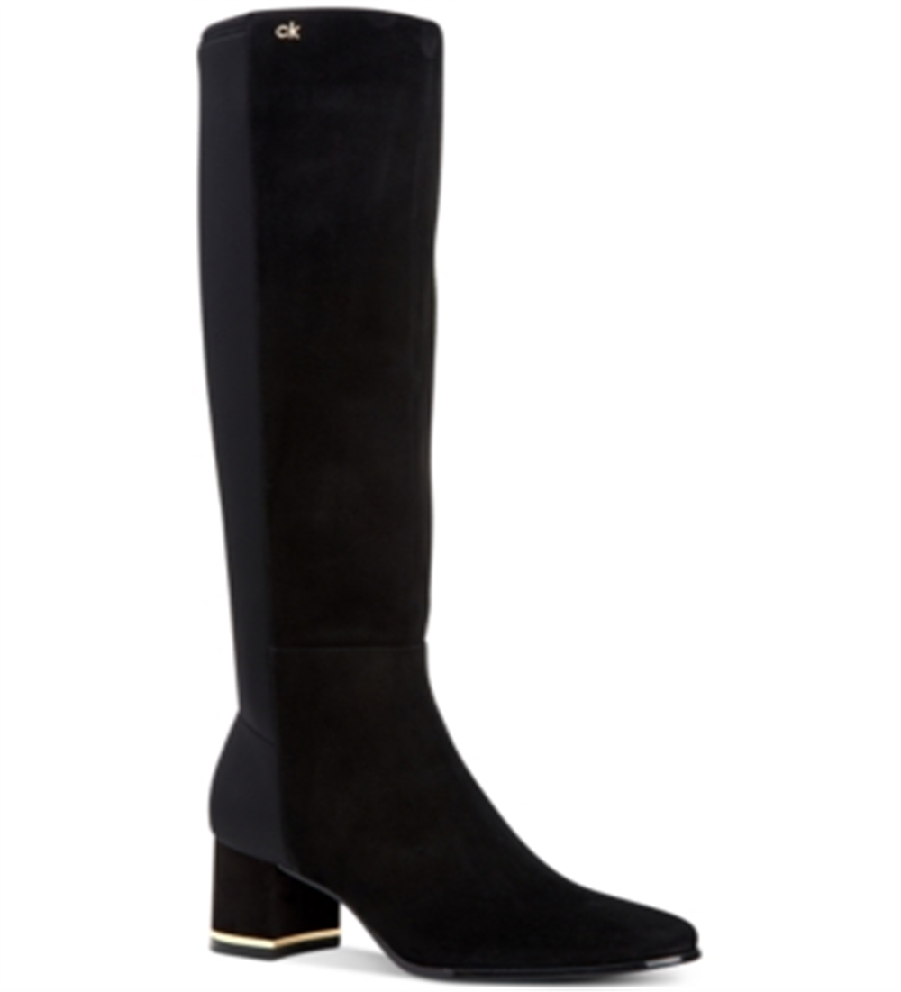 Calvin Klein Women's Freeda Wide Calf Boots Black Size 6M-WS