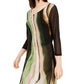 Alfani Women's Printed Tunic Top Green Size -Petite S