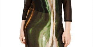 Alfani Women's Printed Tunic Top Green Size -Petite S