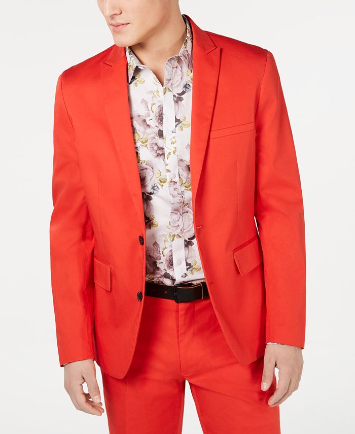 INC International Concepts Men's Slim Fit Blazer Red Size Large