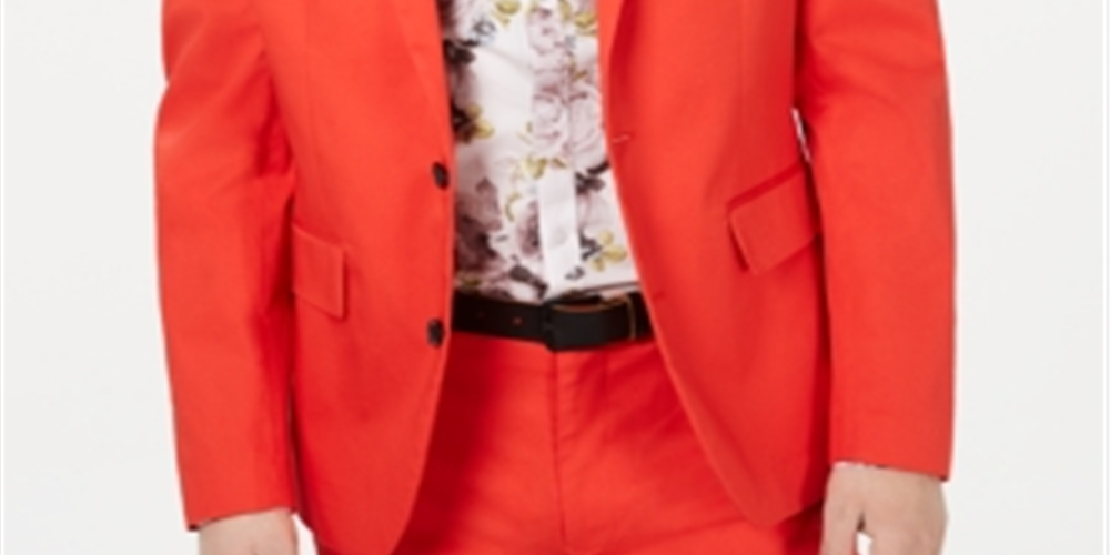 INC International Concepts Men's Slim Fit Blazer Red Size Large
