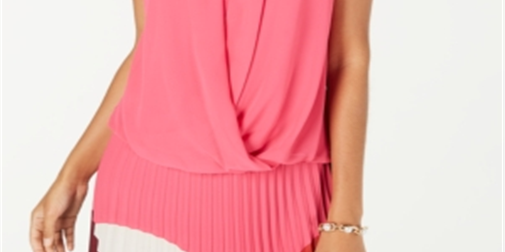 Alfani Women's Sleeveless Draped Front Top Pink Size Petite X-Large