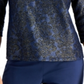 JM Collection Women's Textured Hardware Top Blue Size Large