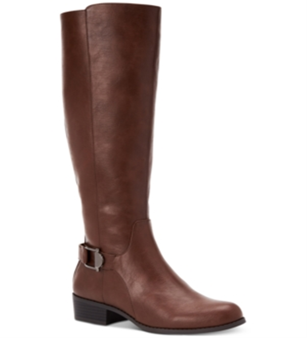 Alfani Women's Kallumm Faux Leather Tall Knee High Boots Brown Size 6 M