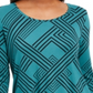 JM Collection Women's Printed Jacquard Top Green Size PP